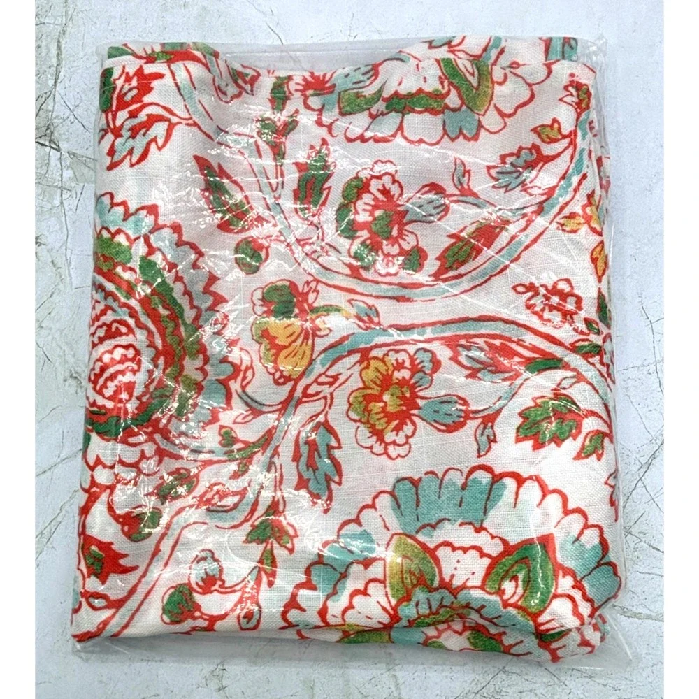 Vintage‎ Laura Ashley Floral Fabric Napkins Set of 4 Orange Green Cottage EUC